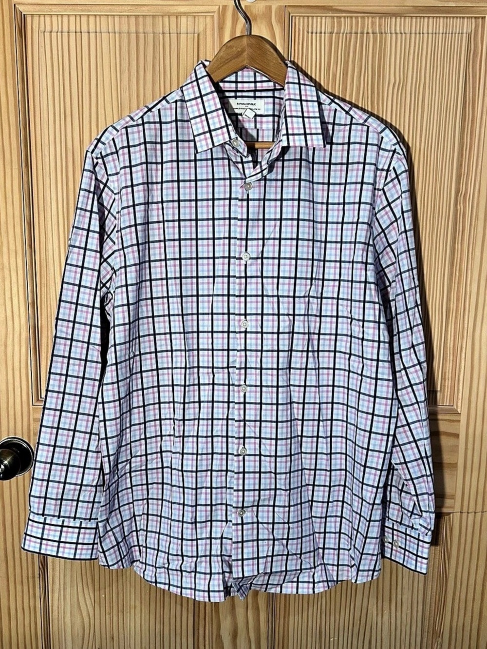 Banana Republic Wrinkle Resistant Athletic Fit Plaid Shirt